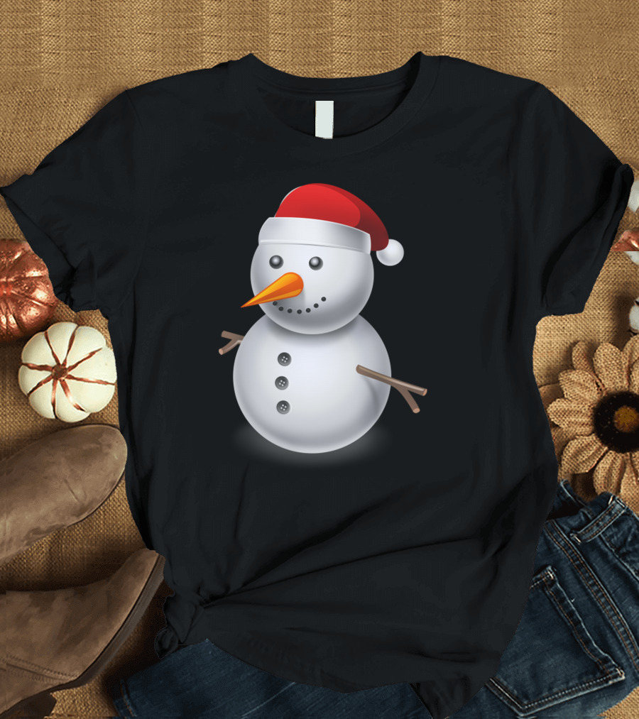 Snowman with Santa Hat T-Shirt