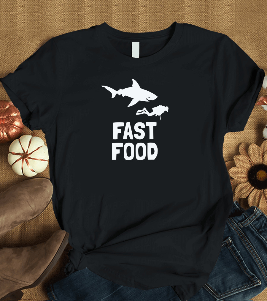 Diver Fast Food Shark Scuba T-Shirt