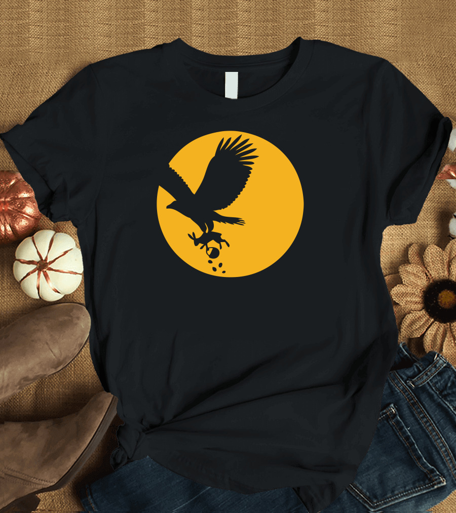 Easter Egg Hunt Raven Silhouette in Full Moon T-Shirt