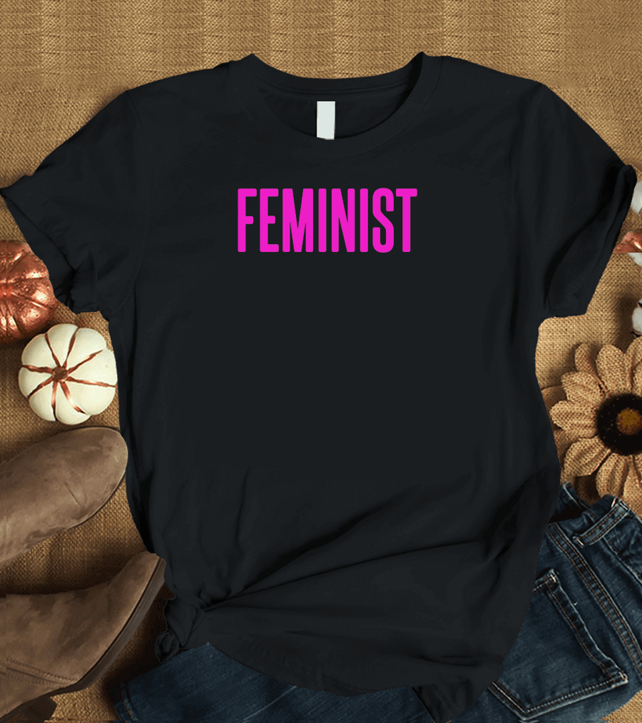 Feminist Bold Pink Lettering T-Shirt
