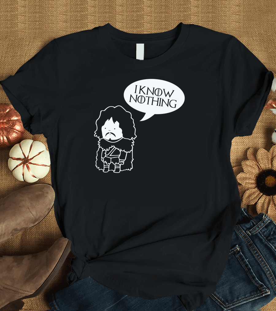 I Know Nothing Chibi Character Speech Bubble T-Shirt