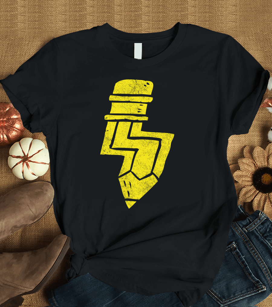 Pencil Lightning Bolt Yellow T-Shirt