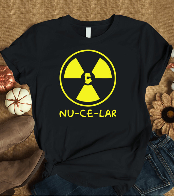 T-Shirt: NU CE LAR Radiation Symbol with Yellow Circular T-Shirt NU CE LAR Radiation Symbol with Yellow Circular T-Shirt