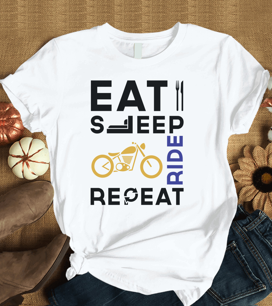 Eat Sleep Ride Motorcycle Repeat T-Shirt
