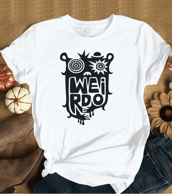 T-Shirt: Big Weirdo Monster Face Typography T-Shirt Big Weirdo Monster Face Typography T-Shirt