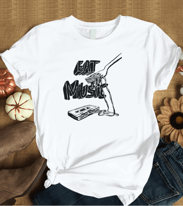 T-Shirt: Eat Sweet Music Cassette Noodles Fork T-Shirt Eat Sweet Music Cassette Noodles Fork T-Shirt