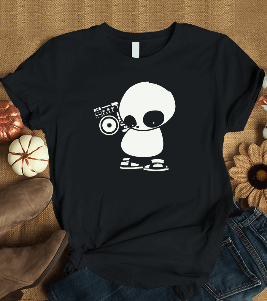 Hip Hop Panda Dum Tss Boombox T-Shirt