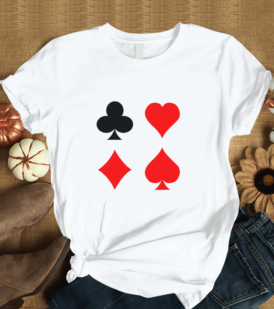 Blackjack Poker Card Suits Vector T-Shirt
