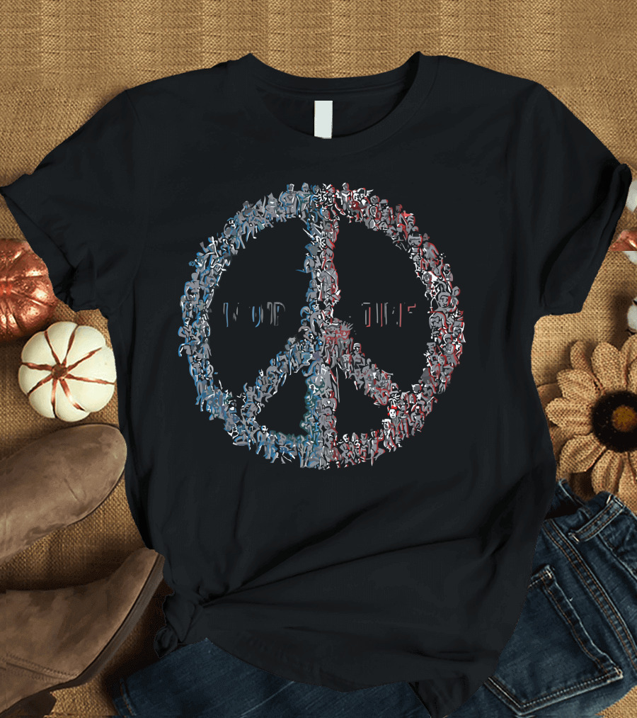 Peace In Our Time Human Figures Symbol Vectorized T-Shirt