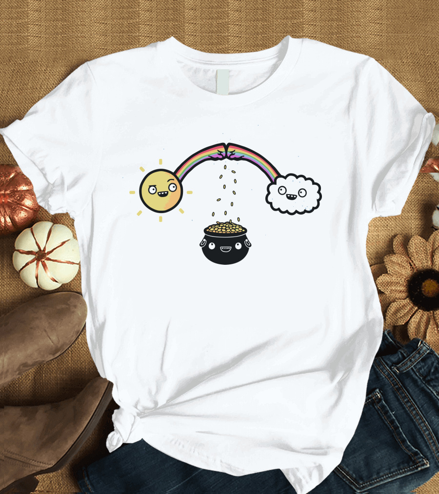 Rainbro Pot of Gold Between Sun and Cloud T-Shirt
