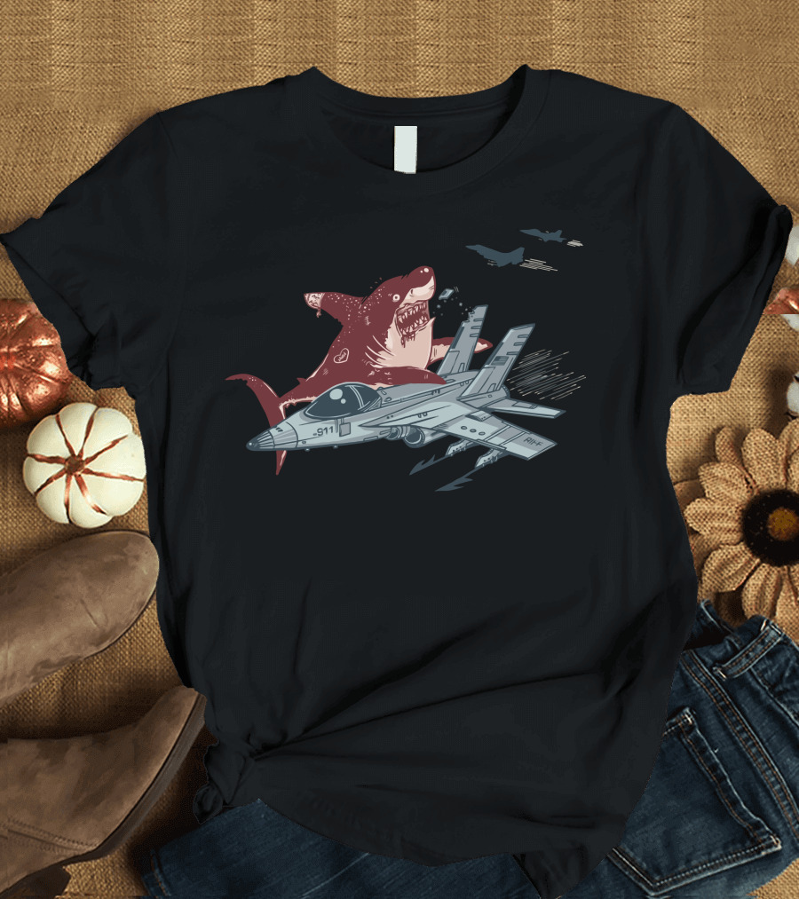 West Side Rumble Shark and Fighter Jet Battle T-Shirt