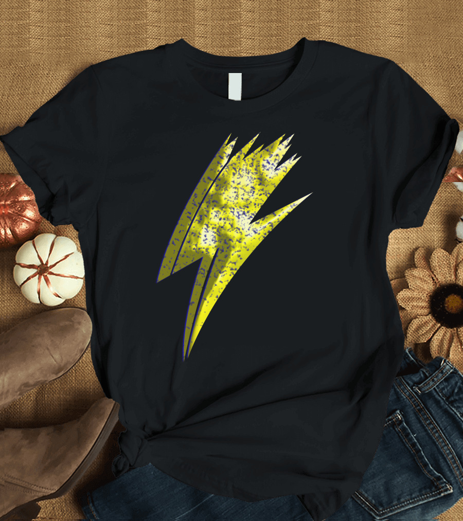 Bolt Lightning Flash Icon Yellow Grunge T-Shirt