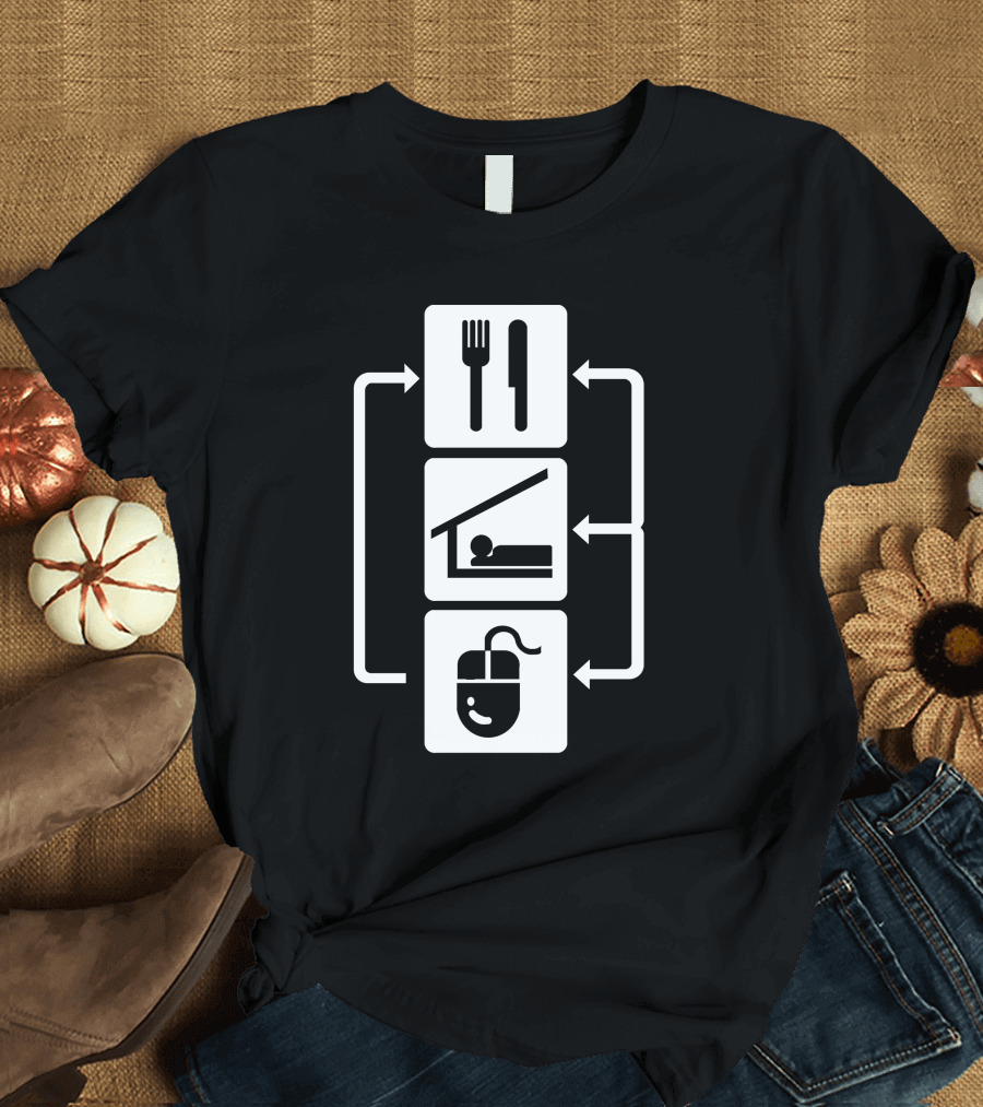 Eat Sleep Code Computer Mouse Cycle T-Shirt