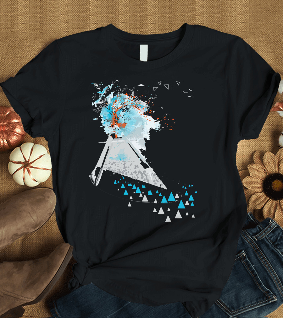 Geometry Blows Explosive Triangular Abstract Pattern Explosion T-Shirt