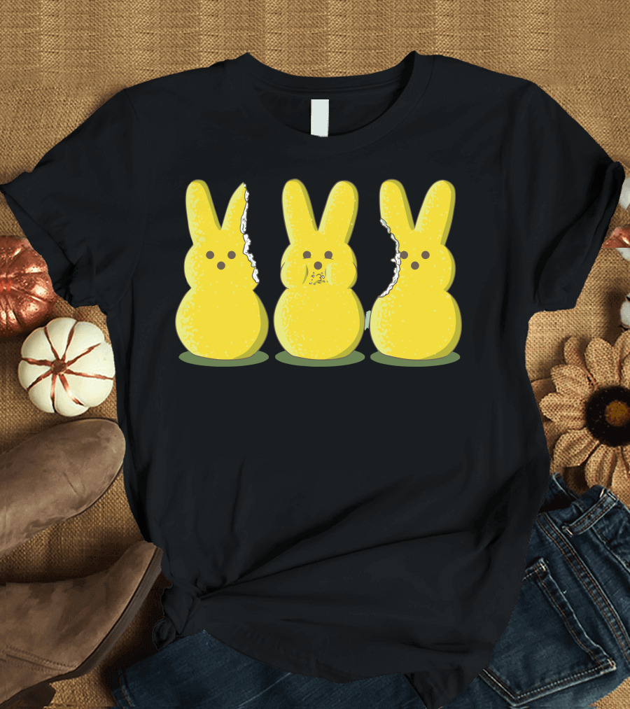 Guilty Peeps Yellow Marshmallow Bunnies with Bite Marks T-Shirt