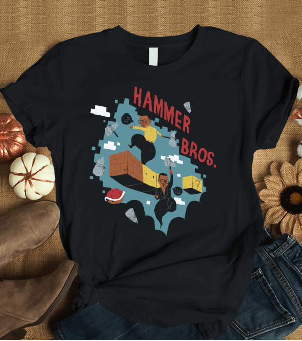 T-Shirt: Hammer Bros Mario-Inspired Platform Adventure with Brick Blocks T-Shirt Hammer Bros Mario-Inspired Platform Adventure with Brick Blocks T-Shirt