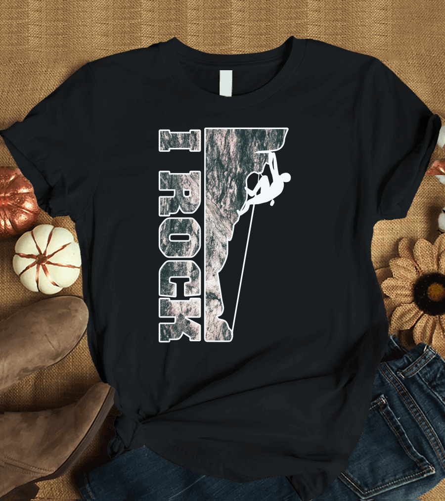 I Rock Climbing Silhouette Rugged Adventure T-Shirt