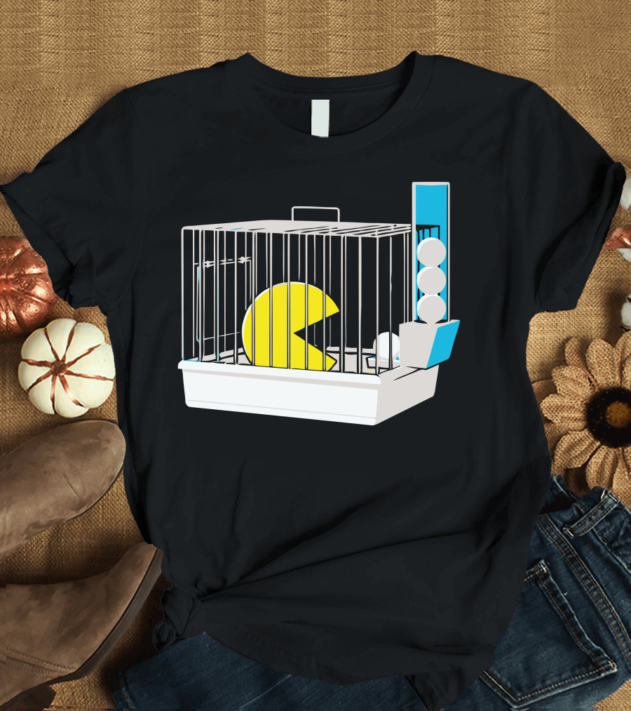 Pet Feeder Pac-Man Ghost Cage Fun T-Shirt