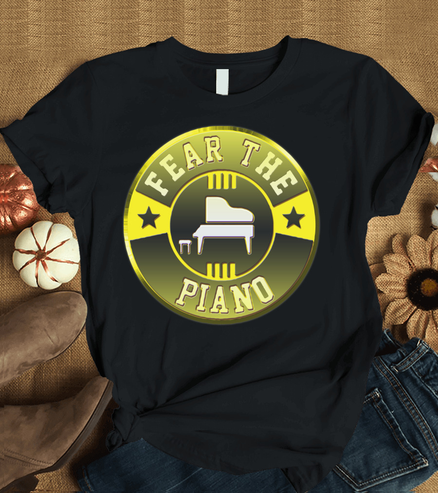 Fear The Piano Grand Piano Emblem T-Shirt