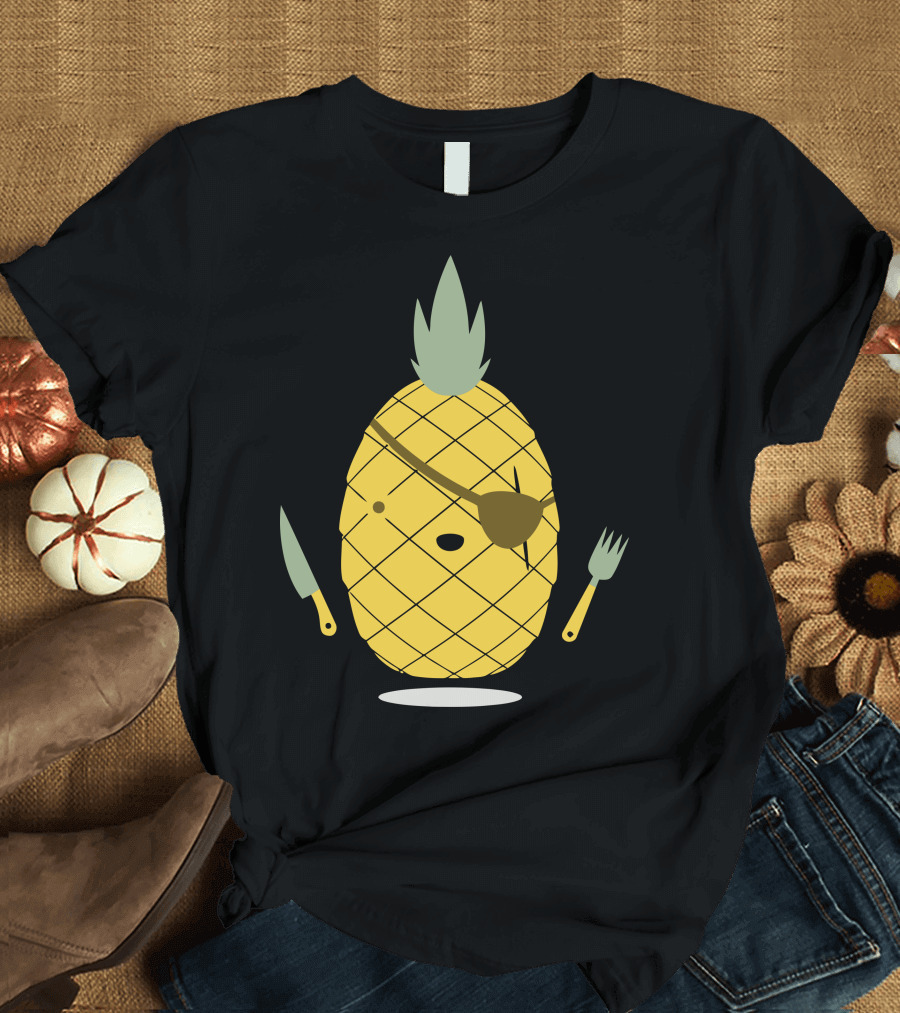 Pineapple Pirate Vengeance with Knife and Fork T-Shirt