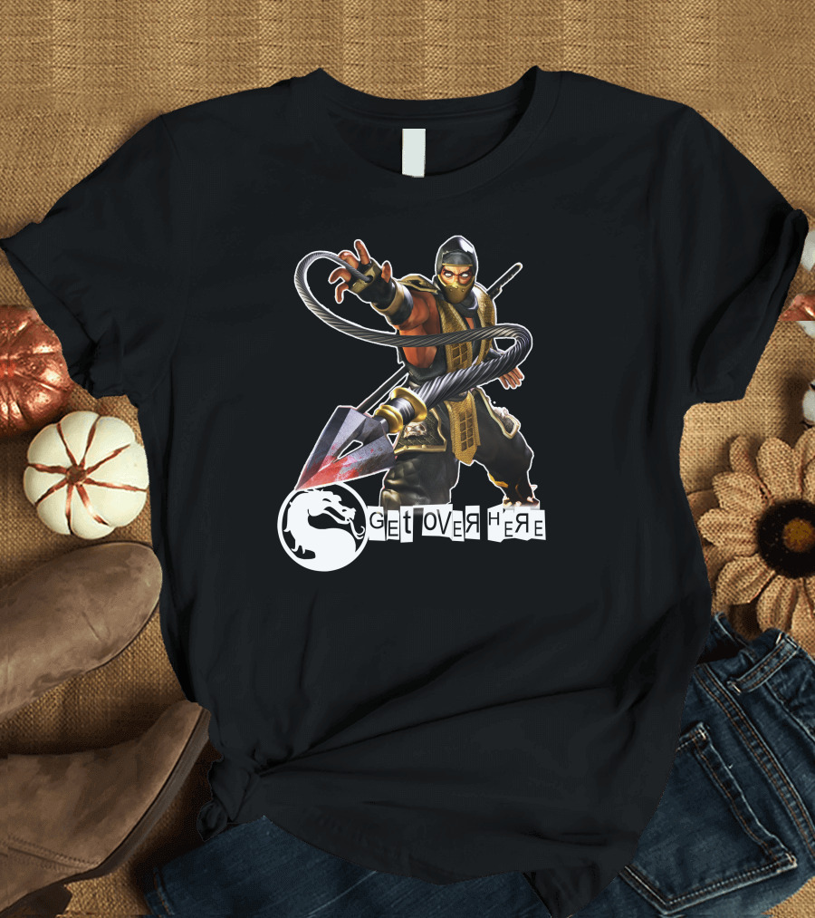 Scorpion Mortal Kombat Get Over Here Iconic Pose T-Shirt