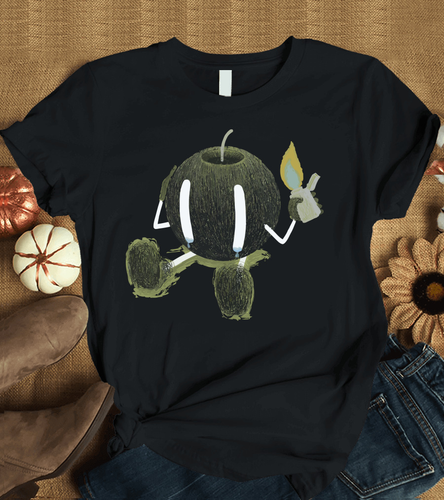Self Destruction Tearful Bomb Character with Lighter T-Shirt