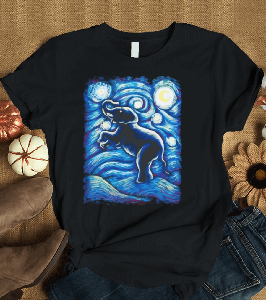 Starry Night Elephant Van Gogh T-Shirt