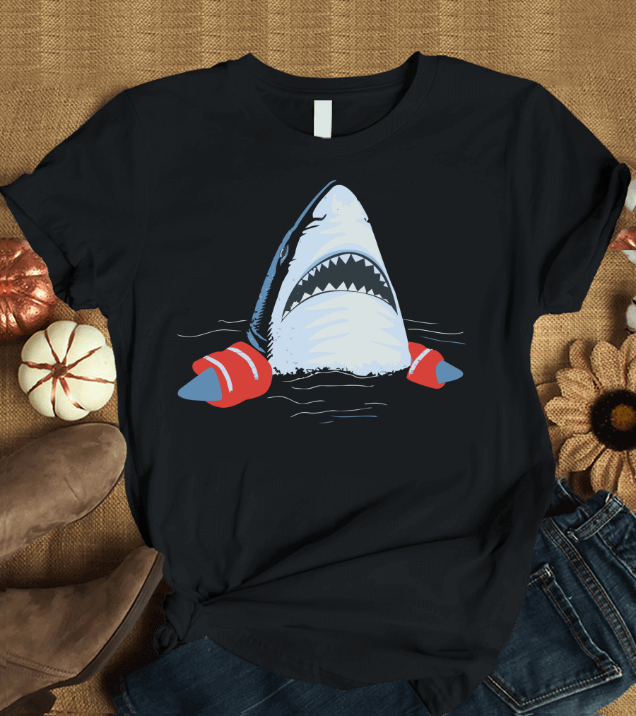 Troubled Waters Shark with Arm Floaties T-Shirt