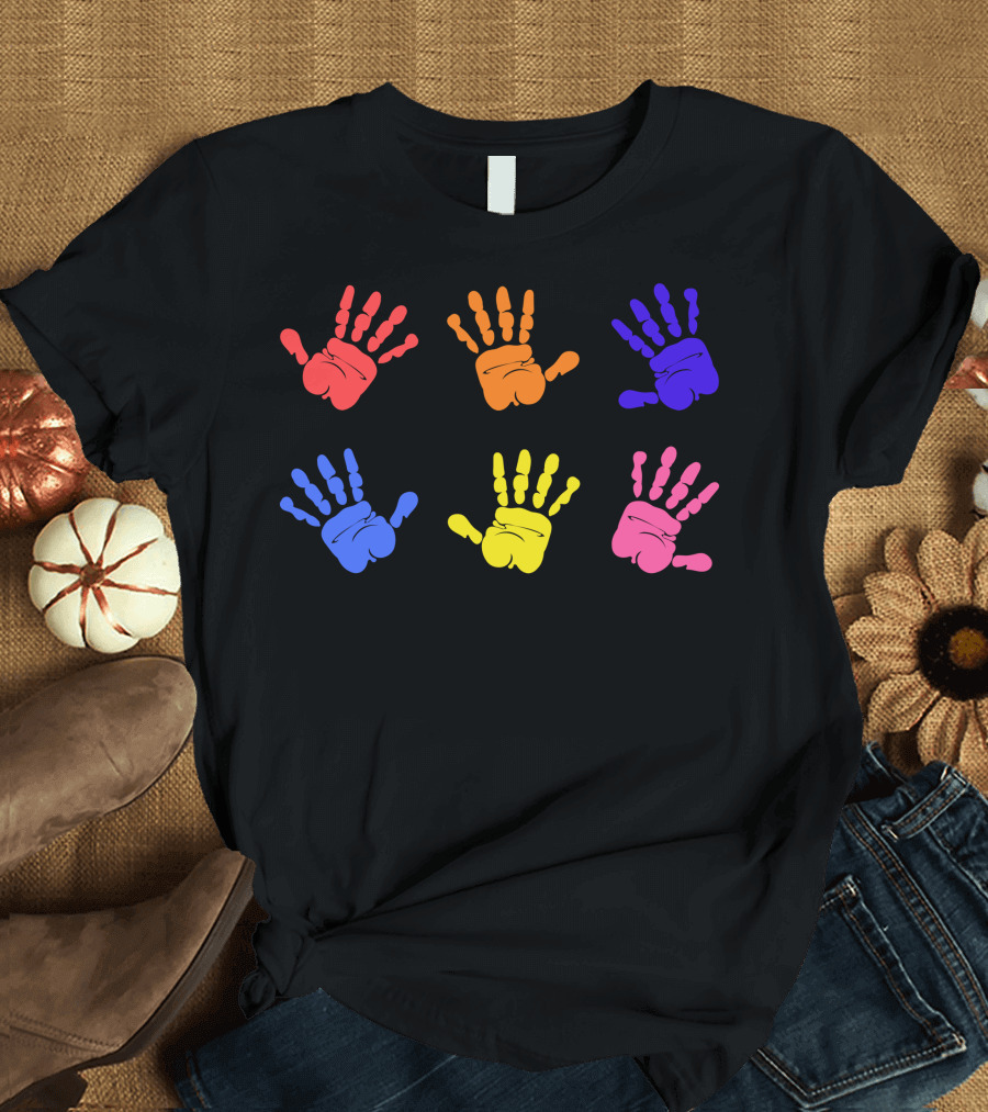 Autism Awareness Colorful Handprints T-Shirt
