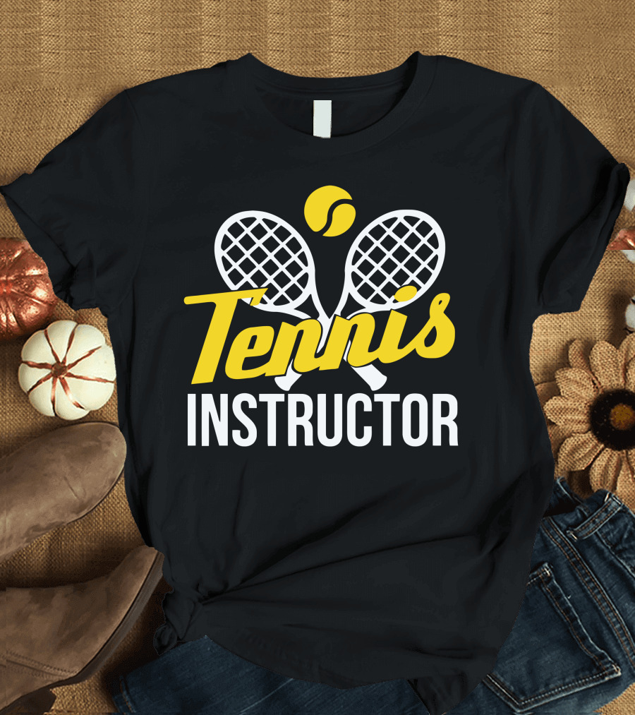 Tennis Instructor Rackets and Ball T-Shirt