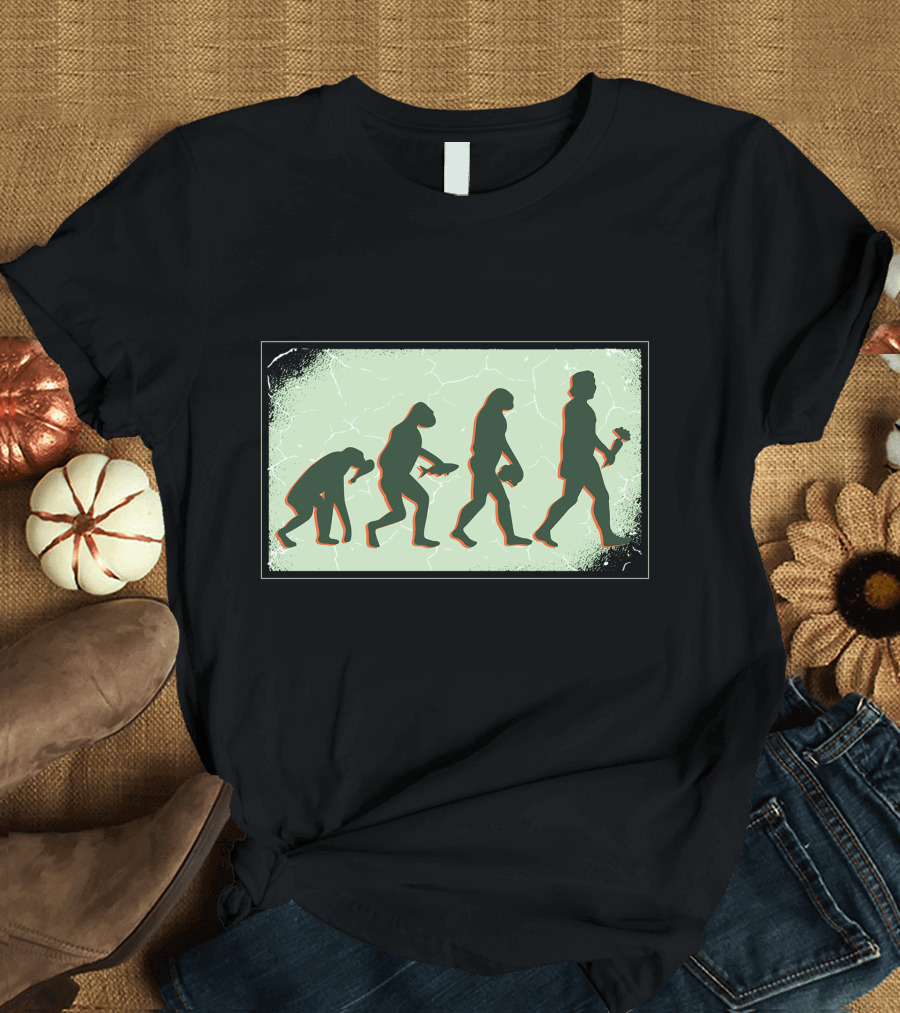 Vegan Evolution Silhouette Progression with Plant-Based Symbolism T-Shirt