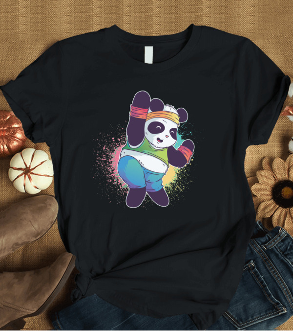 T-Shirt: Zumba Panda Dance Workout Fitness Rainbow Splatter T-Shirt Zumba Panda Dance Workout Fitness Rainbow Splatter T-Shirt