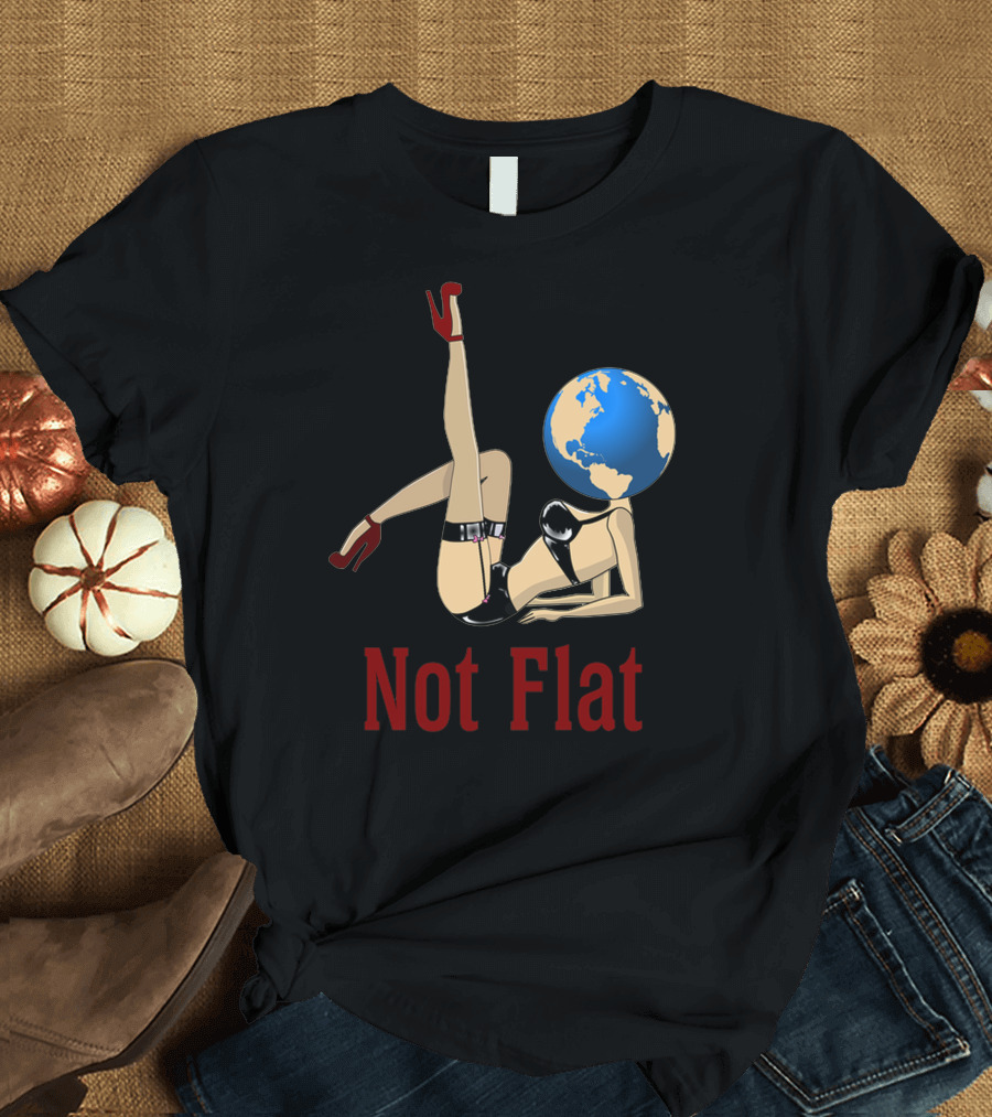 Not Flat Earth Globe Head Pin-Up T-Shirt