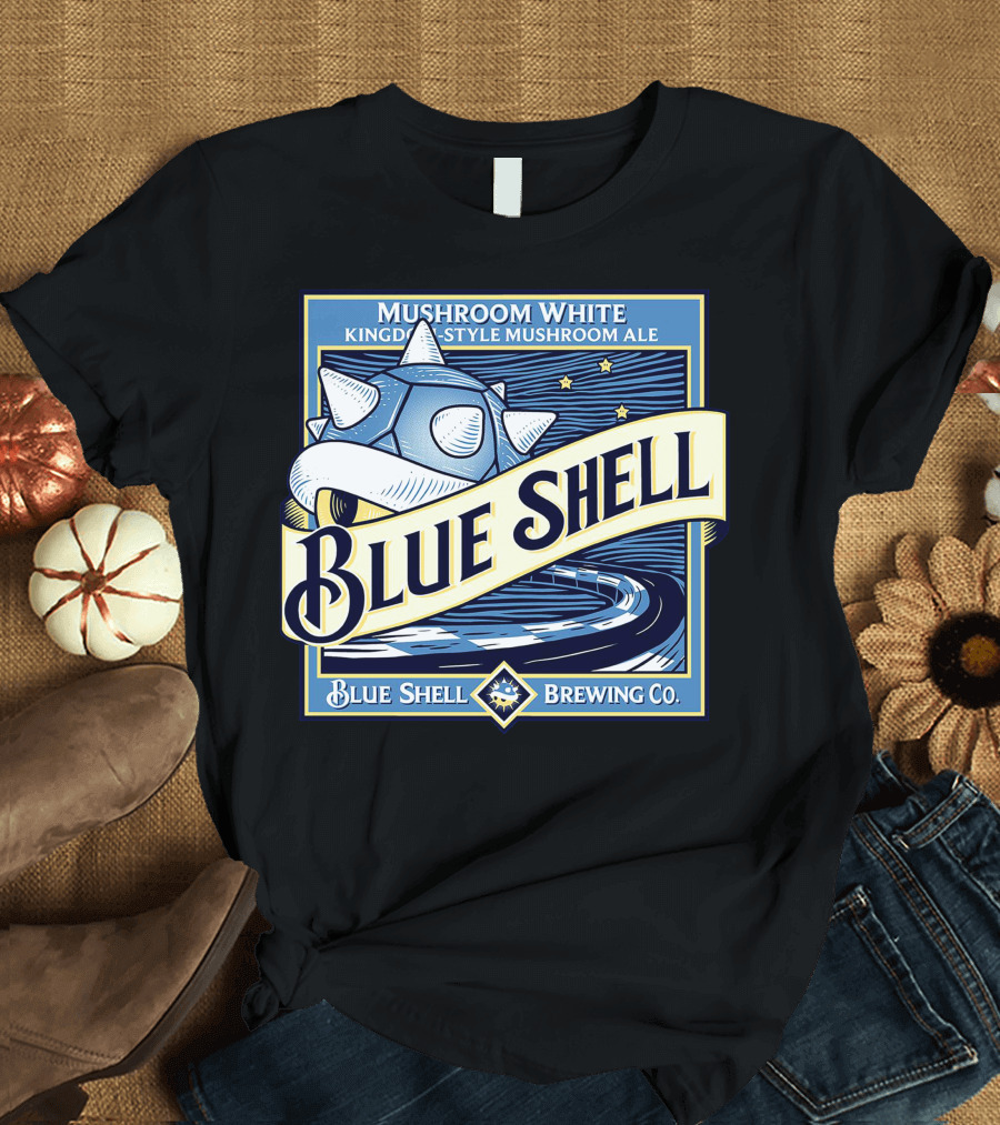 Blue Shell Brewing Co Mushroom White Kingdom Style Mushroom Ale T-Shirt