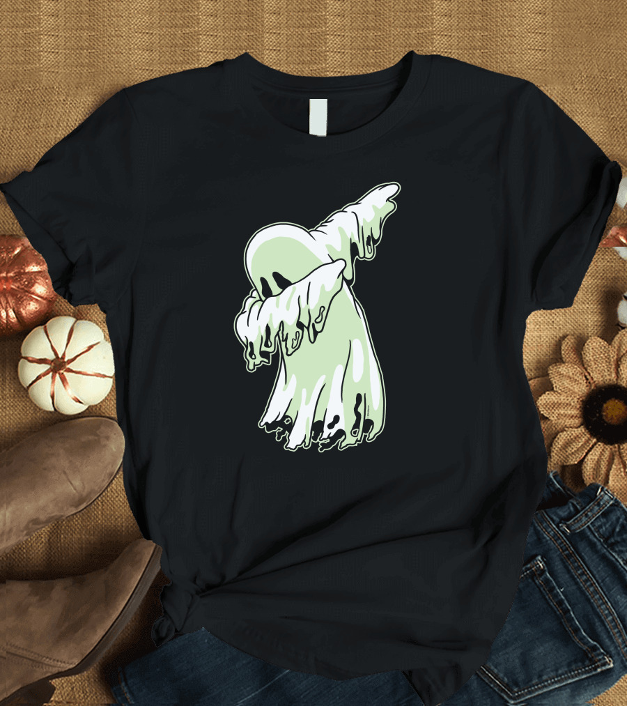 Dabbing Ghost Funny Halloween Monsters Spooky Dance T-Shirt