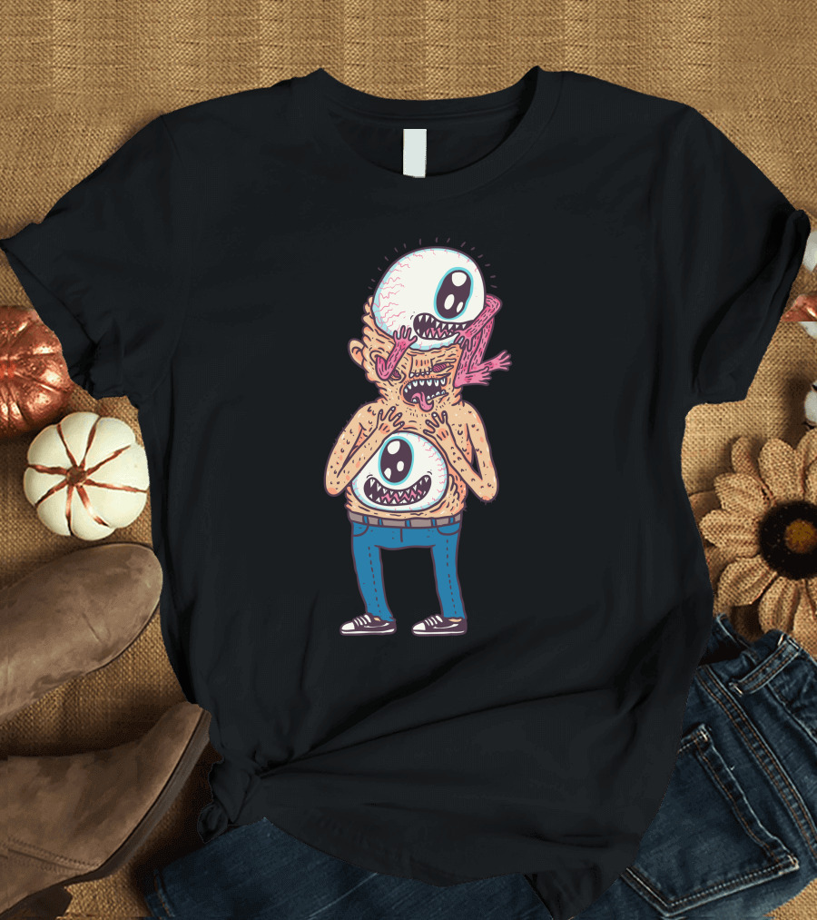 Eyeman Monster Creature with Giant Eyeballs and Jeans T-Shirt