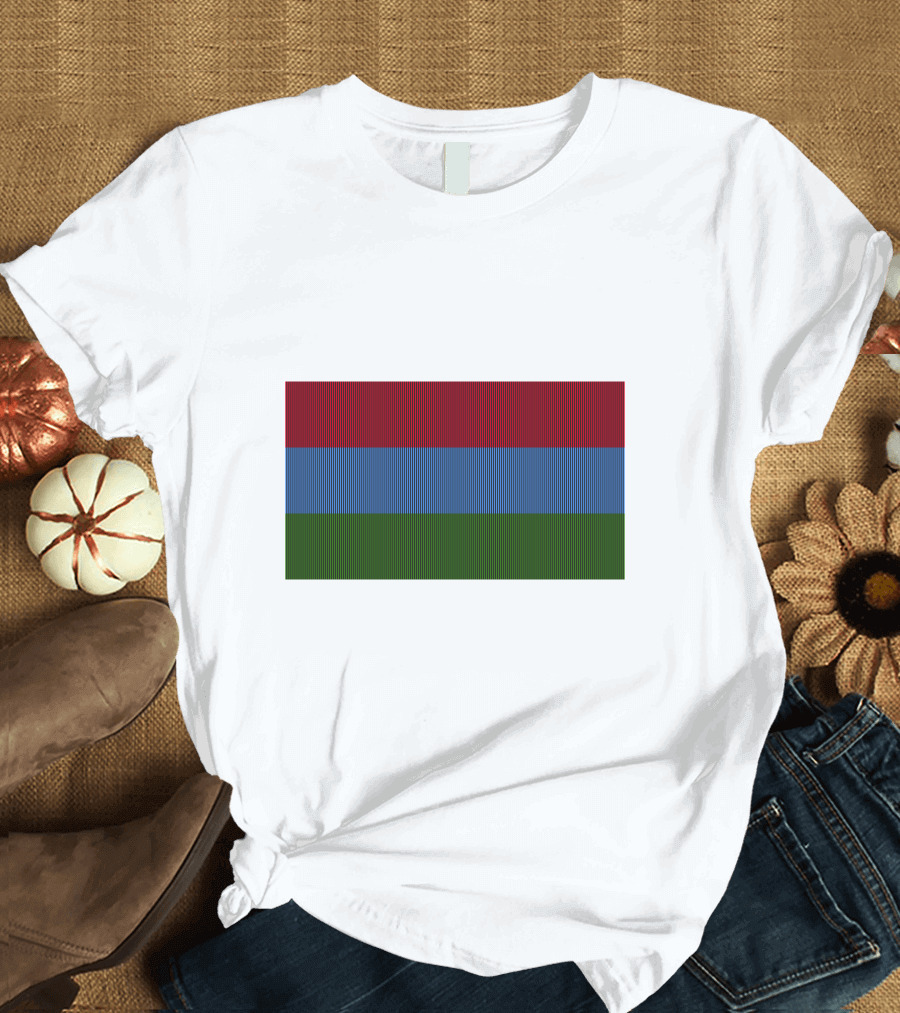 Karelia Flag Vertical Stripes Red Blue Green T-Shirt