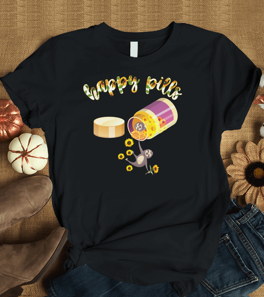 Happy Pills Sloth Sunflower Bliss T-Shirt