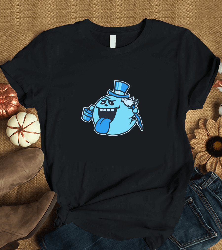 Hat Box Ghost Boo Top Hat Blue Tongue T-Shirt