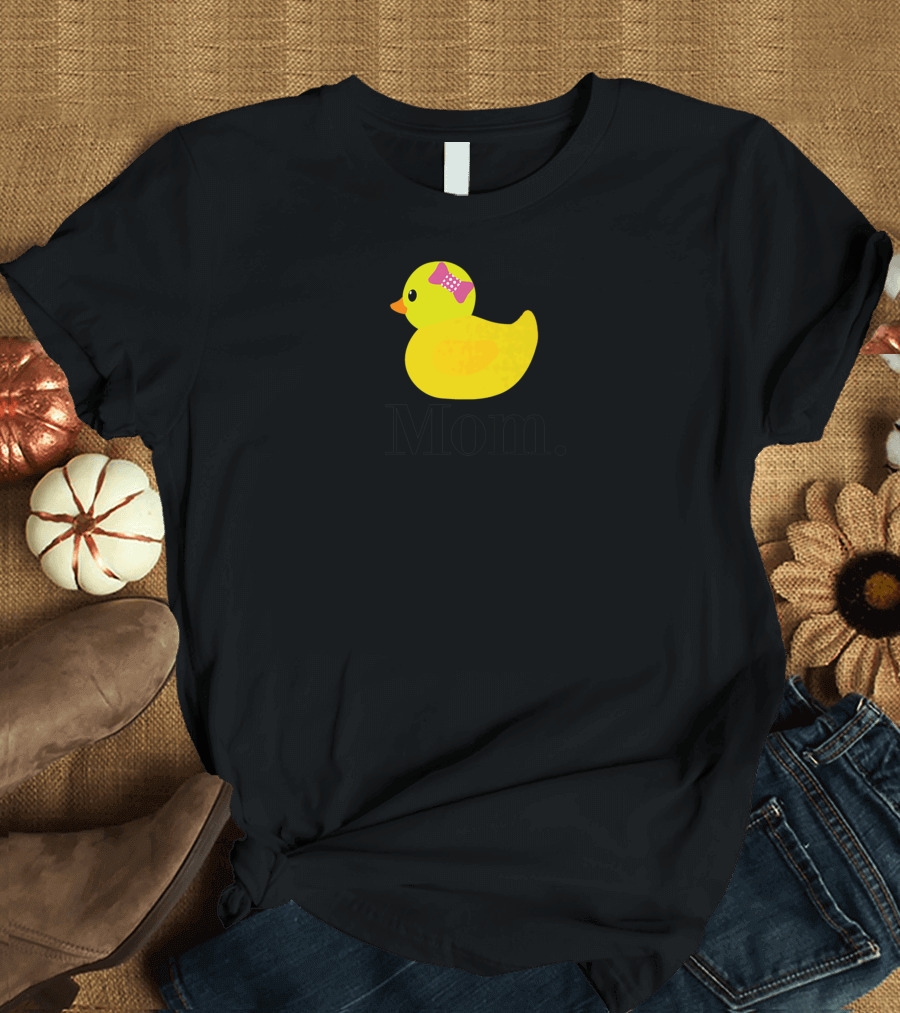 Mom Rubber Duck Yellow Bow T-Shirt