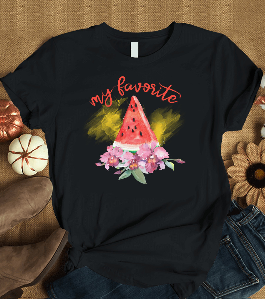 My Favorite Watermelon with Floral Accents T-Shirt
