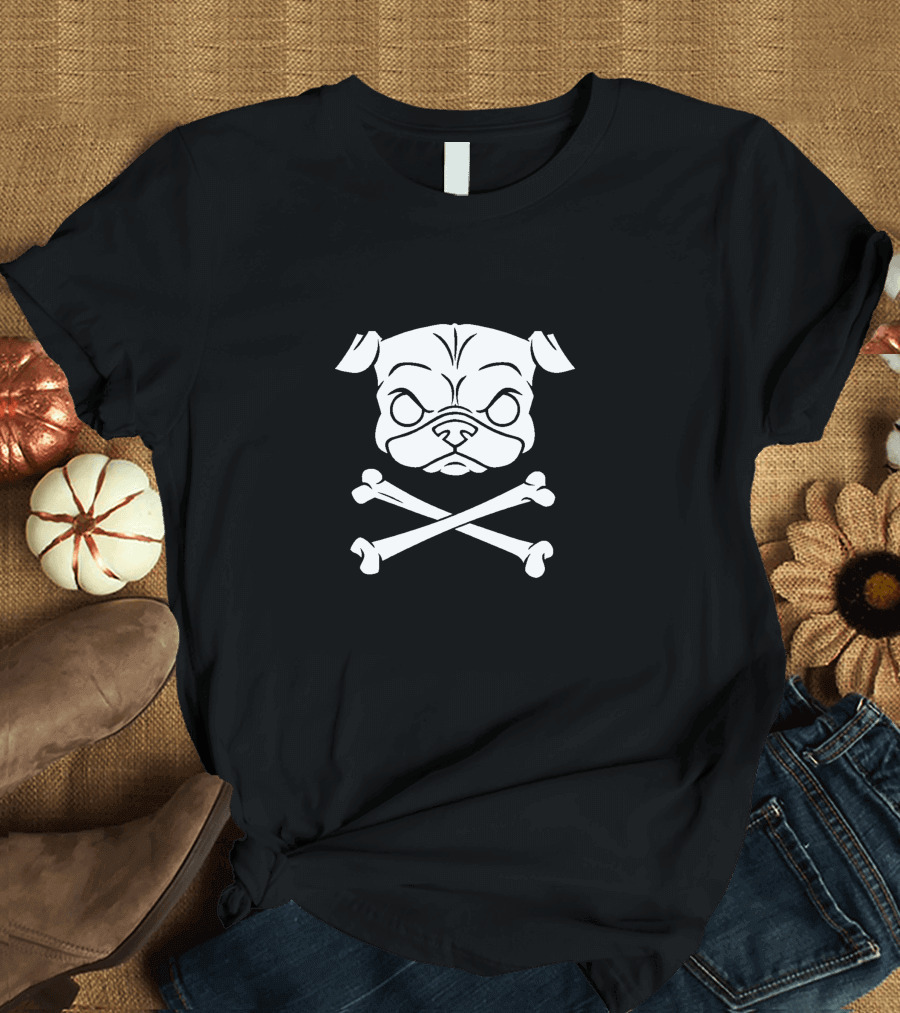 Pug Skull and Crossbones Pirate T-Shirt