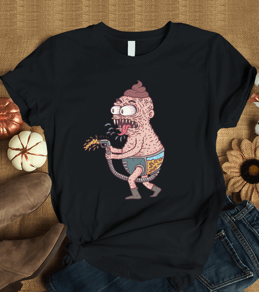 Sthrower Flame Blaster Cartoon Character T-Shirt