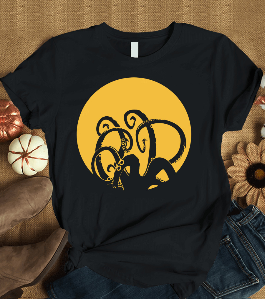The Octopus Moon Yellow Tentacles T-Shirt
