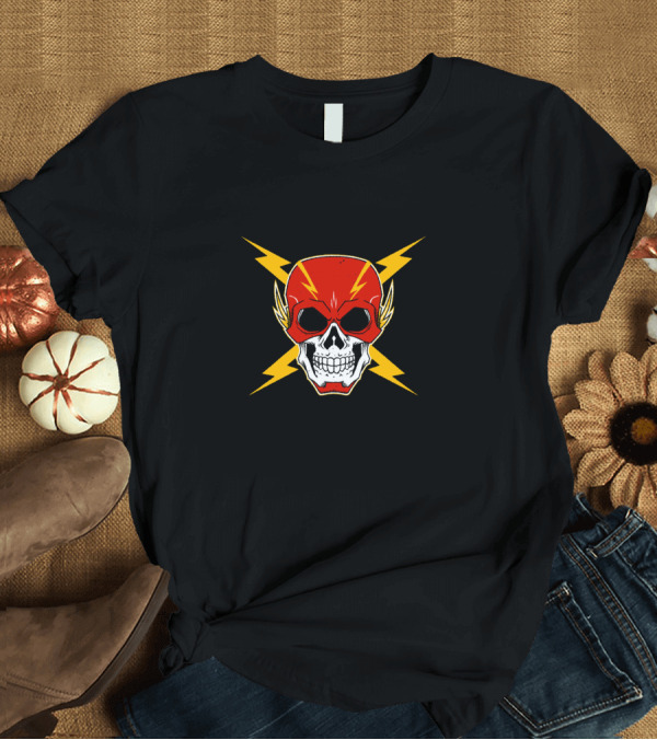 T-Shirt: The Quick and the Dead Skull with Lightning Bolt Helmet T-Shirt The Quick and the Dead Skull with Lightning Bolt Helmet T-Shirt
