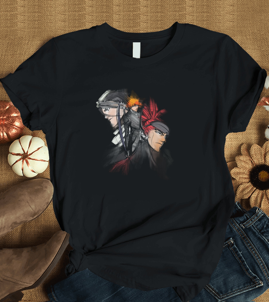 Bleach Trio Sketch Vibrant Hair Characters T-Shirt