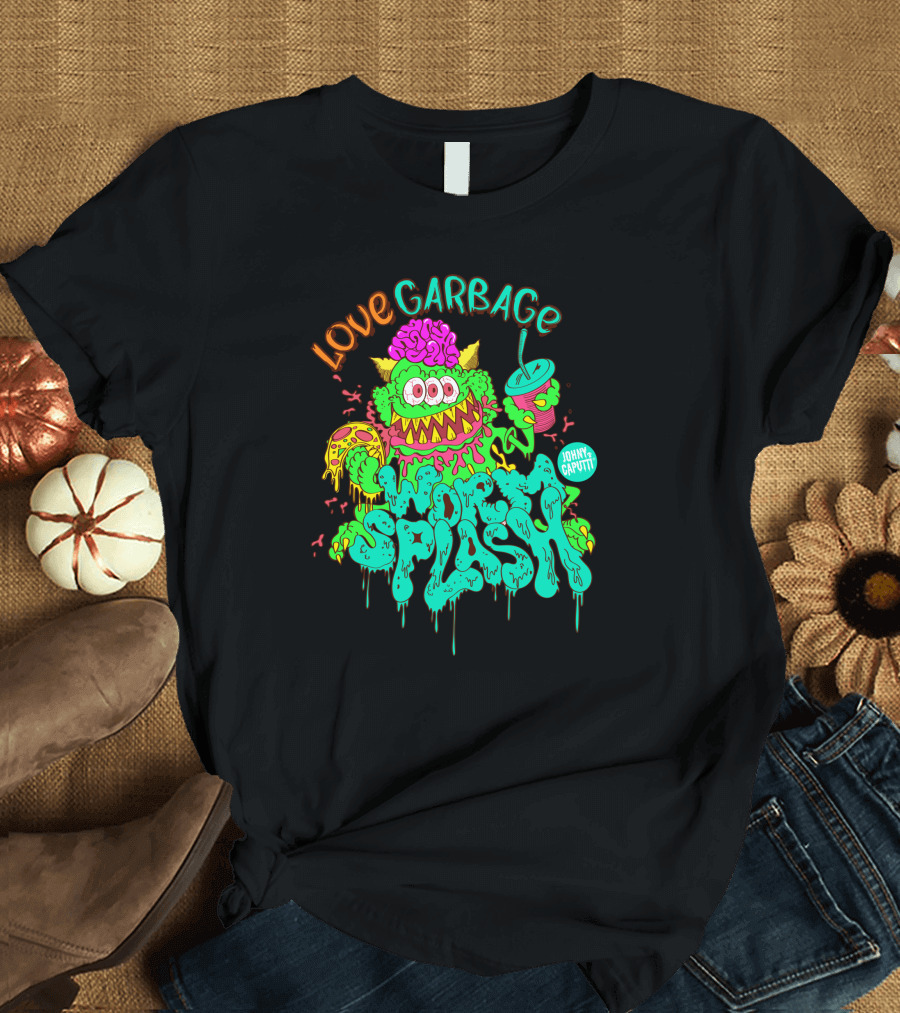 LOVE GARBAGE JOHNNY CAPUTTI WORM SPLASH T-Shirt