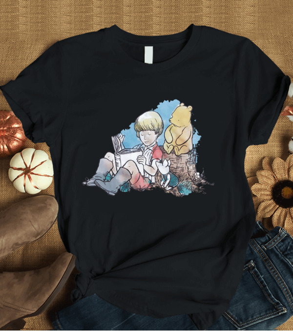 T-Shirt: Pooh and Friends Watercolor Reading Moment T-Shirt Pooh and Friends Watercolor Reading Moment T-Shirt