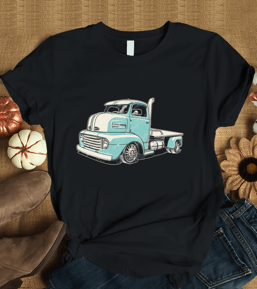1948 F6 COE Truck Vintage Aqua and Cream Retro Classic Vehicle T-Shirt
