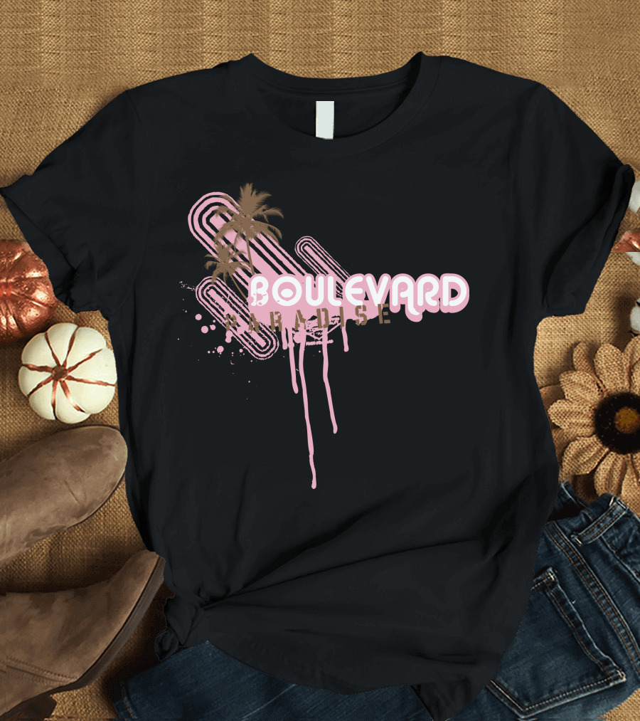 Boulevard Paradise Tropical Palm Splatter T-Shirt